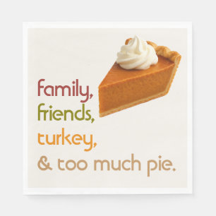Serviette En Papier Famille, Amis, Dinde, Tarte Thanksgiving Moderne