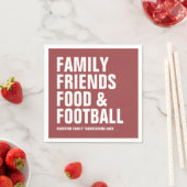Serviette En Papier Famille amis nourriture et football maroon Thanksg (En situation)