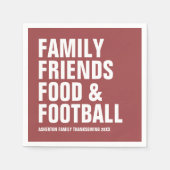 Serviette En Papier Famille amis nourriture et football maroon Thanksg (Devant)