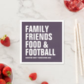Serviette En Papier Famille amis nourriture & football violet Thanksgi (En situation)