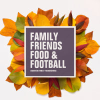 Famille amis nourriture & football violet Thanksgi