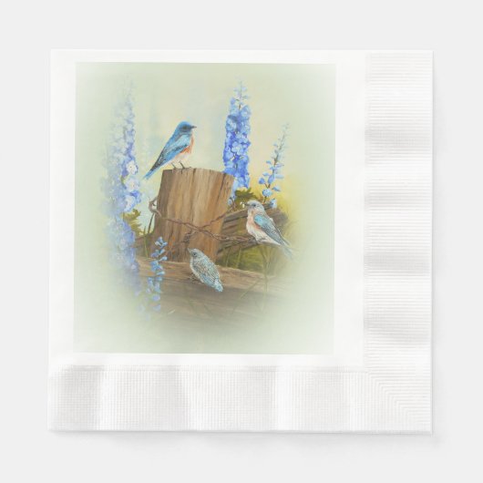 Serviette En Papier Famille Bluebird (Devant)