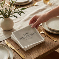 Famille Classique élégant Nom Est Date Taupe