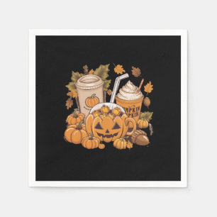 Serviette En Papier Famille d'automne Halloween Thanksgiving Mignon Au