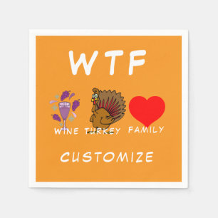 Serviette En Papier Famille de dinde de vin WTF Thunder_Cove