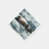 Serviette En Papier Famille de loutres de mer (Coin)