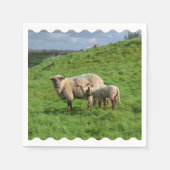 Serviette En Papier Famille de moutons (Devant)