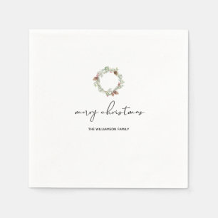 Serviette En Papier Famille de Noël de Noël de Noël minimaliste