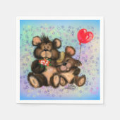 Serviette En Papier Famille d'ours avec serviettes de bain de coeur - (Devant)