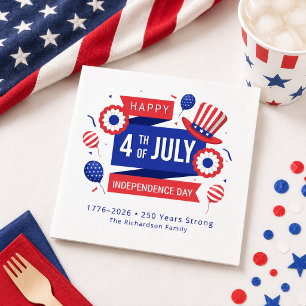 Serviette En Papier Famille du 250e anniversaire du 4 juillet