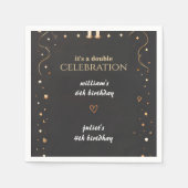 Serviette En Papier famille frère Noir simple moderne Joint Anniversai (Devant)