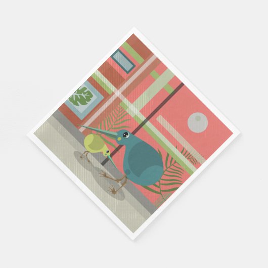 Serviette En Papier Famille Kiwi (Coin)