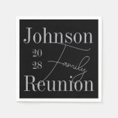 Serviette En Papier Famille moderne Réunion Black Silver Grey Party (Devant)