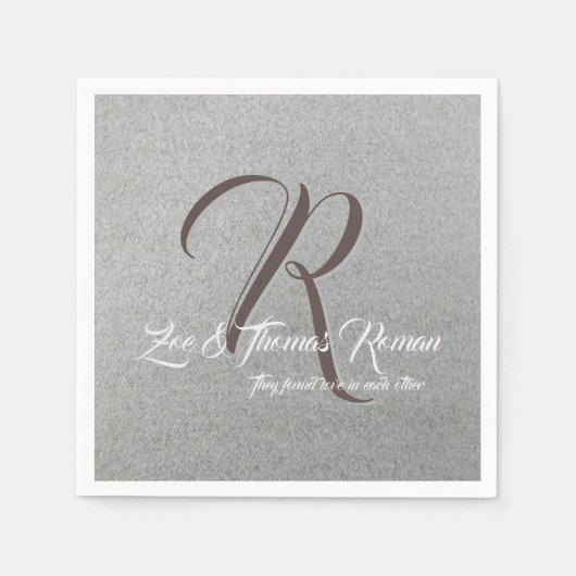 Serviette En Papier Famille monogramme serviette personnalisée (Devant)