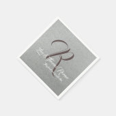 Serviette En Papier Famille monogramme serviette personnalisée (Coin)