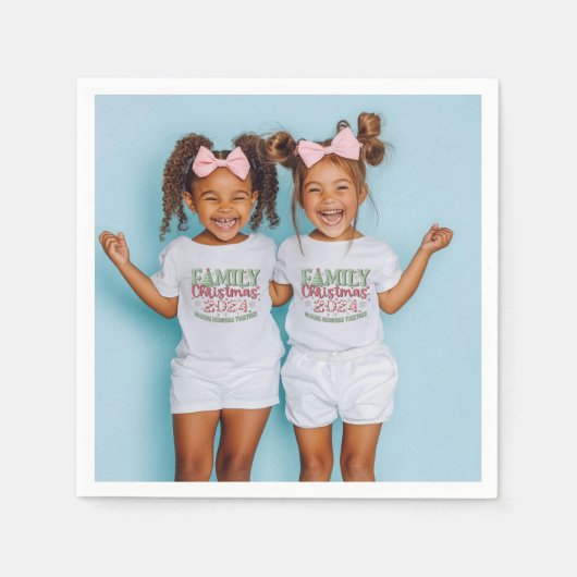 Serviette En Papier Famille Noël (Devant)