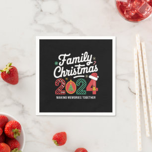 Serviette En Papier Famille Noël 2024 Matching tenue Xmas Squad