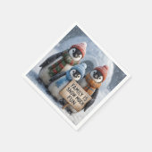 Serviette En Papier Famille Penguin Avec Symbole Amusant (Coin)