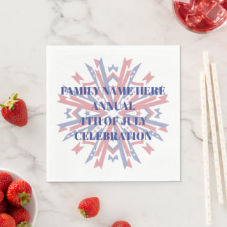 Serviette En Papier Famille personnalisable patriotique du 4 juillet