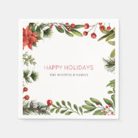 Famille personnalisée de baies d'aquarelle de Noël