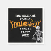 Serviette En Papier Famille personnalisée Halloween Parti annuel Skele (Devant)