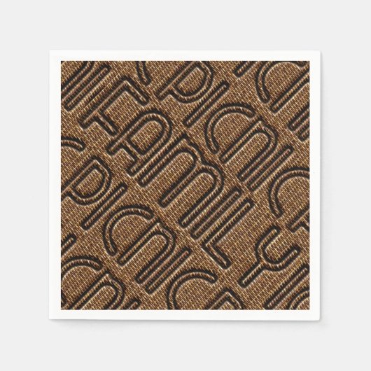 Serviette En Papier Famille Pique-nique Funny Typographie d'osier Part (Devant)