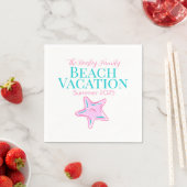 Serviette En Papier Famille Plage Vacances Starfish (En situation)