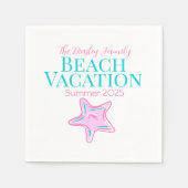 Serviette En Papier Famille Plage Vacances Starfish (Devant)