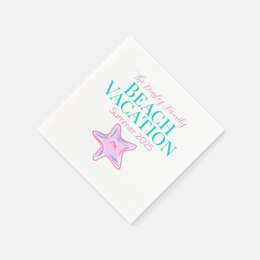 Serviette En Papier Famille Plage Vacances Starfish (Coin)