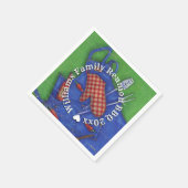 Serviette En Papier Famille Réunion barbecue Nom monogramme (Coin)
