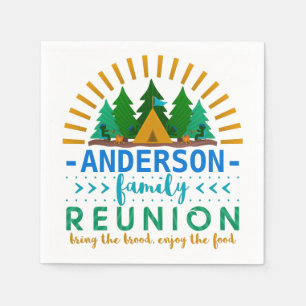 Serviette En Papier Famille Réunion Funny Camping Party   Nom personna