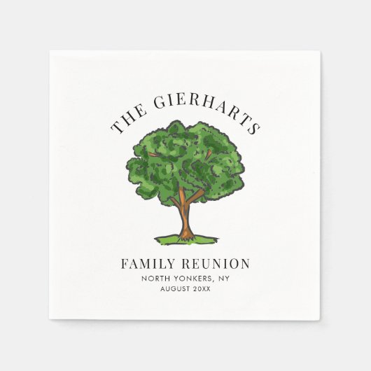 Serviette En Papier Famille Réunion généalogique Arbre Cousins papier (Devant)