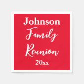 Serviette En Papier Famille Réunion Rouge et blanc Nom Année Modèle (Devant)