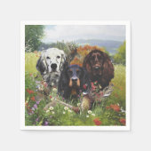 Serviette En Papier Famille Setters (Devant)