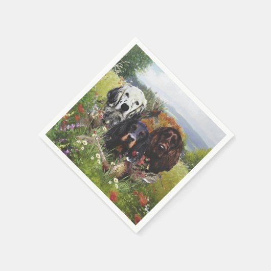 Serviette En Papier Famille Setters (Coin)