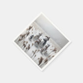 Serviette En Papier Famille Snowman En Campagne (Coin)