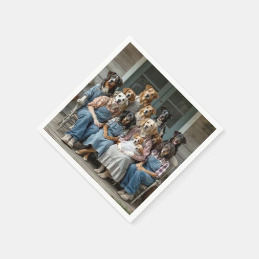 Serviette En Papier Family Dog Portrait (Coin)