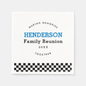 Serviette En Papier Family Reunion Checkered Black And White Retro (Devant)