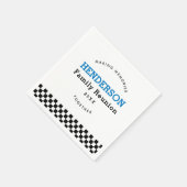 Serviette En Papier Family Reunion Checkered Black And White Retro (Coin)