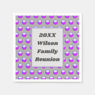 Serviette En Papier Family Reunion Picnic Purple Polka Dot
