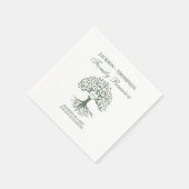 Serviette En Papier Family reunion tree Napkins green (Coin)