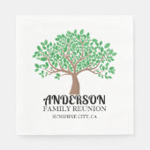 Serviette En Papier Family Tree Reunion Green Feuilles (Devant)
