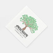 Serviette En Papier Family Tree Reunion Green Feuilles (Coin)