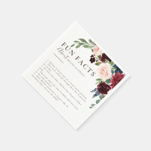 Serviette En Papier Fancy Classic Brown Trivia Fun Facts Mariage (Coin)
