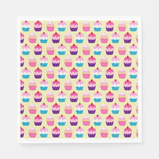 Serviette En Papier Fancy Cupcakes Anniversaire (Devant)