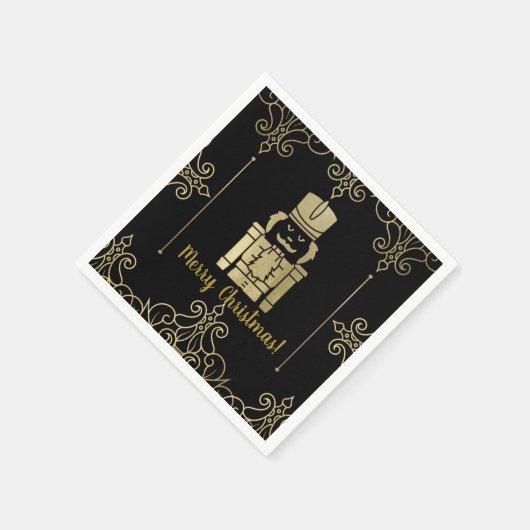 Serviette En Papier Fancy Elegant Noir Noir Noir Nutcracker Fête Fête (Coin)