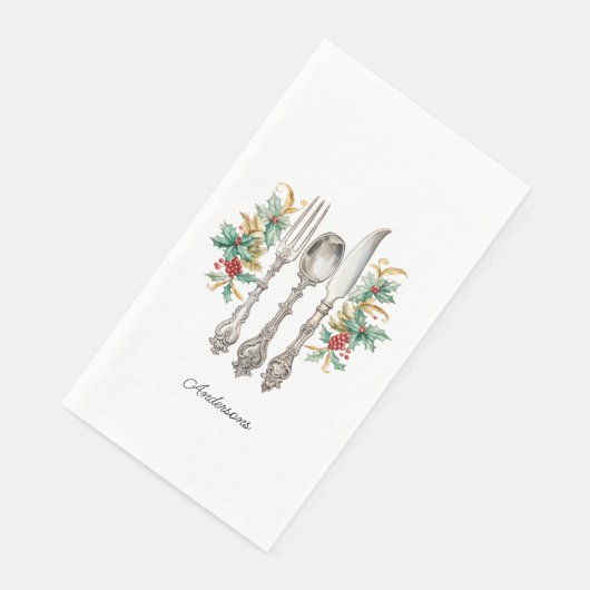 Serviette En Papier Fancy Holiday Silverware Papier Personnalisé Napki (Coin)