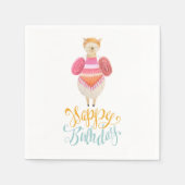 Serviette En Papier Fancy Llama Anniversaire Papier (Devant)