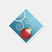 Serviette En Papier Fancy rouge ornement de Noël bleu Arrière - plan (Coin)