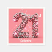 Serviette En Papier Fancy Sparkling Diamond-Encrusted 21e anniversaire (Devant)